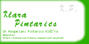 klara pintarics business card